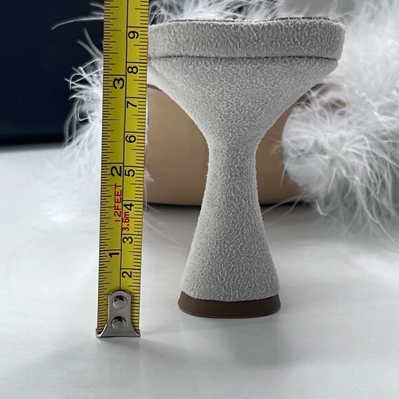 Charles by Charles David Pazazz Feathers Slide Square Toe Women 12M Tried OnFlaw - Picture 10 of 12